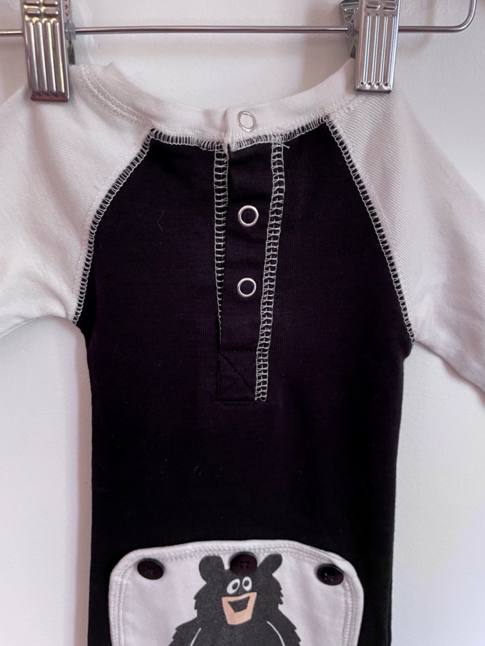 NEW 🐻 Flapjack Baby Onesie Pajamas, Baby Bear Trap Door, Raglan Sleeve, Snaps - Picture 11 of 14